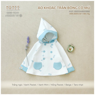 [HRNEE] Áo khoác chần bông cho bé 6-9M đến 3-4Y