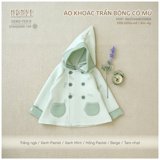 [HRNEE] Áo khoác chần bông cho bé 6-9M đến 3-4Y