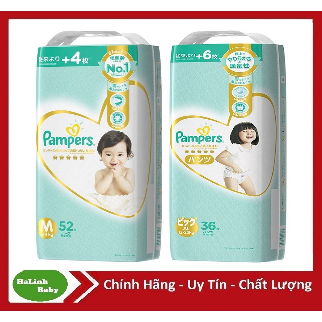 Tã Quần, Dán Pampers Pamper Nội Địa Nhật (S64/NB70/M48/L40, M48/L38/XL36) :
