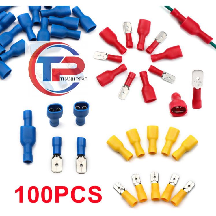 Đầu cos dây điện ghim đực+cái 100cái FDFD+MDD 1.25-250, 2-250, 5.5-250 chất lượng cao.