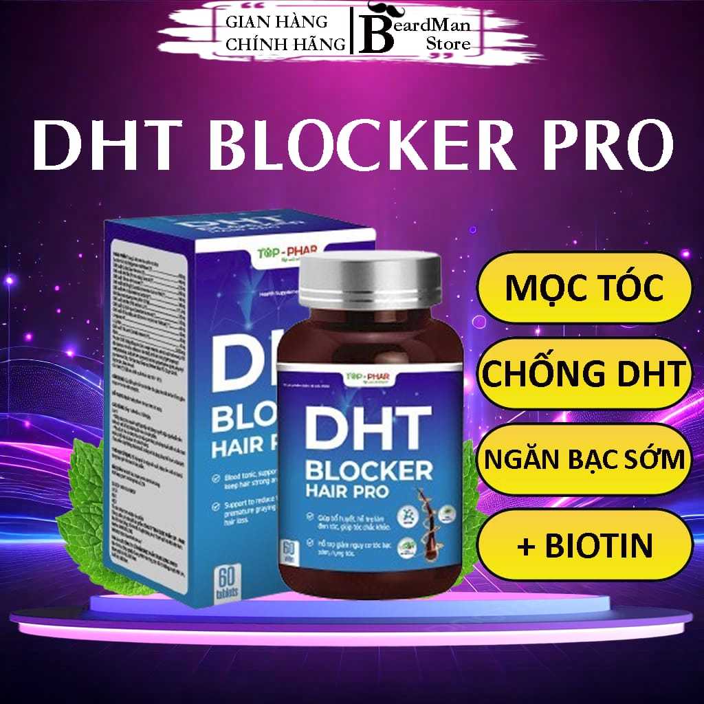 COMBO 2 DHT BLOCKER HAIR PRO - Mọc Tóc, Giảm DHT, Giảm Gãy Rụng, Giảm Nhờn Tóc