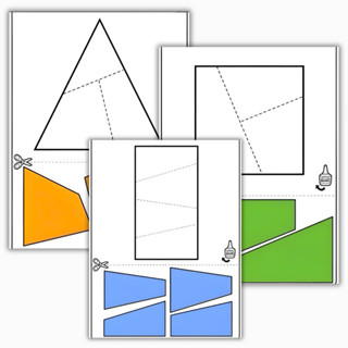 Cắt dán hình khối, giúp trẻ phát triển tư duy không gian (Bộ học liệu giáo dục Montessori)