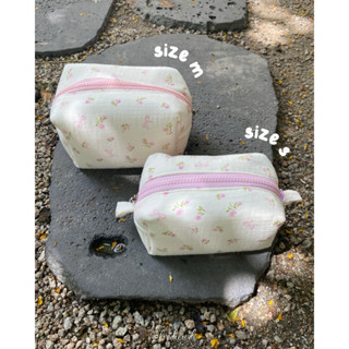 Bé Điệu Pouch / Hộp bút đựng đồ makeup mỹ phẩm, vật dụng cá nhân chần bông đứng form 3 size