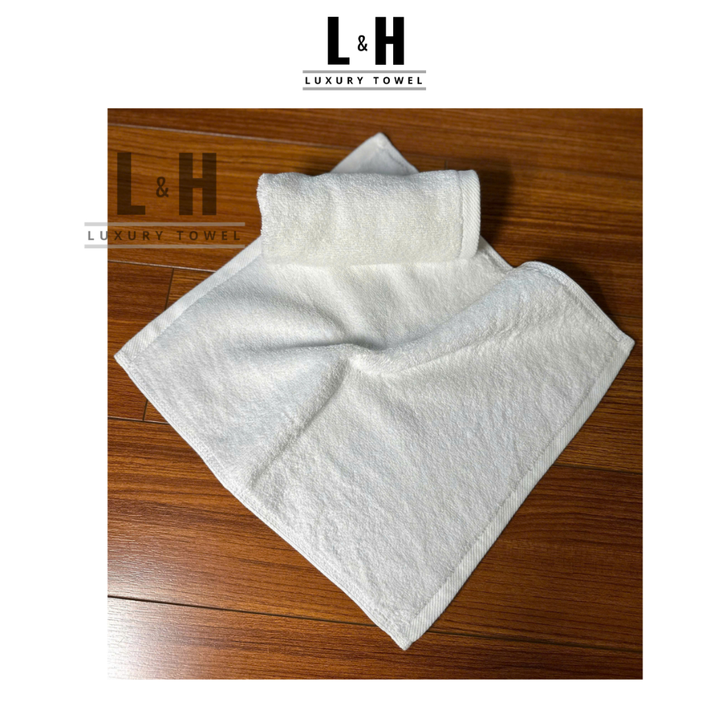 Khăn mặt trắng, lau tay, trang trí cho khách sạn KT 30x40cm
