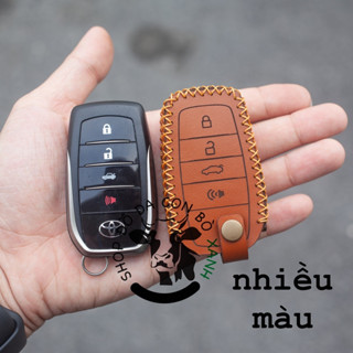  Bao da bọc ốp chìa khoá toyota Camry Fortuner Land Cruiser Hilux handmade da thật 009 