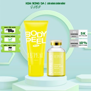 [Combo] Kem Peel Body Retinol Vàng LE'PEAU 30gr + Serum Vàng Vital X5 Le'peau Hỗ Trợ Giảm Thâm Sạm Đều Màu Da