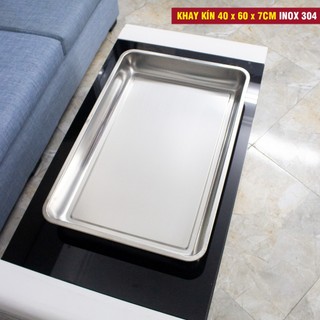  Khay inox 40 x 60 x 7  cm  inox SUS304 cao cấp 