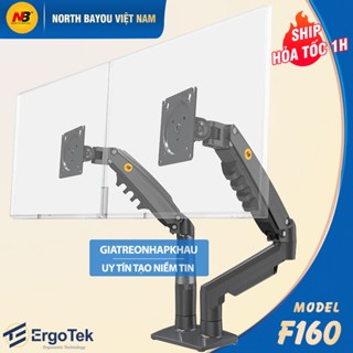 Giá Treo Hai Màn Hình NB F160 17 - 27 Inch - Tay Arm Treo 2 Màn Hình Máy Tính - Gắn Bàn - Xoay 360 Độ