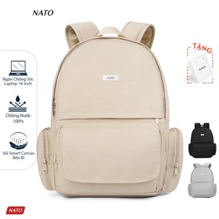 Balo NATO® "Cuve - Backpack" Sợi Vải Smart Canvas Cao Cấp Đựng Laptop 16 Inch Nam Nữ Đẹp Đi Học