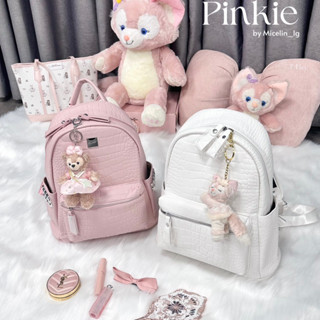 balo da PU trơn màu hồng / trắng / đen vừa A4