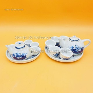 Bộ ấm chén pha trà thờ men lam