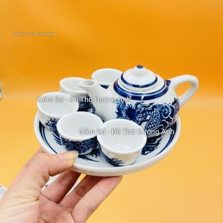 Bộ ấm chén pha trà thờ men lam