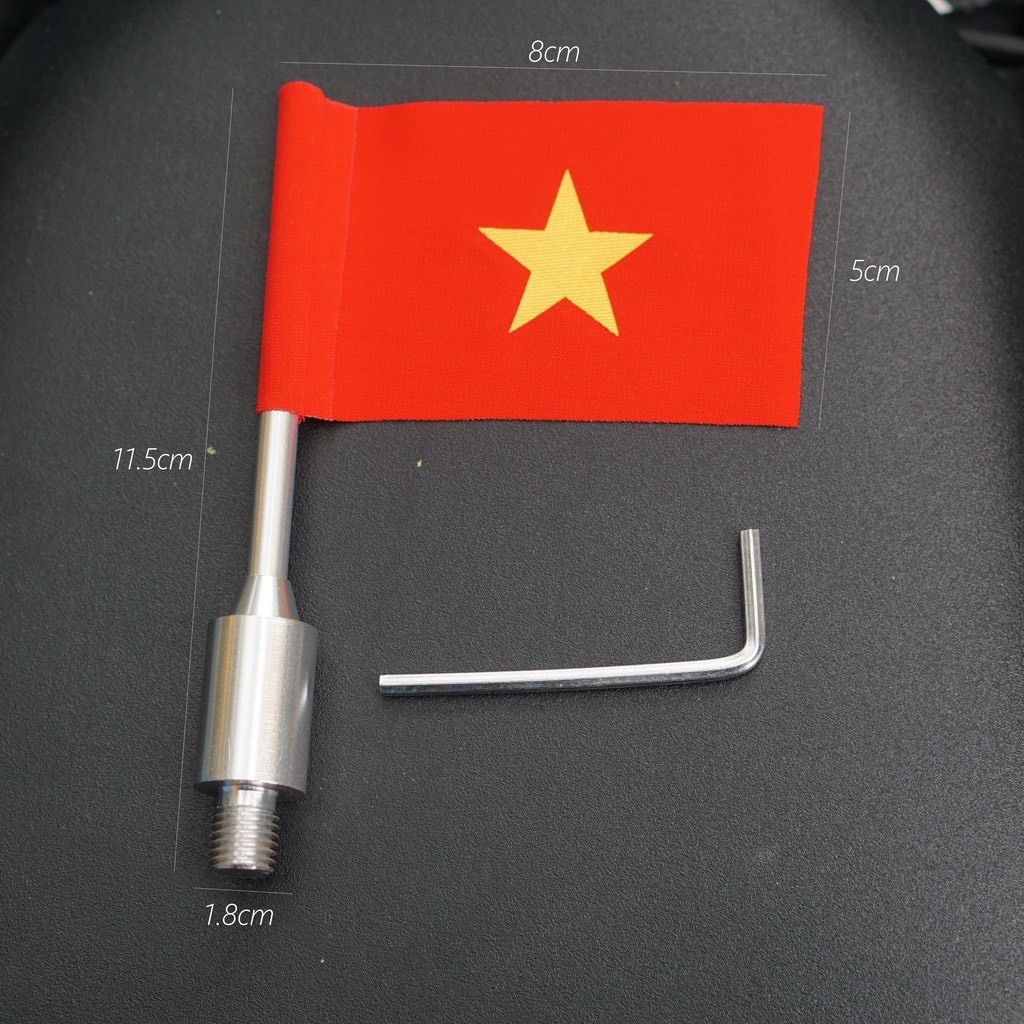 Cờ Gắn Chân Gương Xe Máy Ren Thuận Kèm Lục Giác Gắn Được Mọi Xe Máy Gắn Bằng Khóa