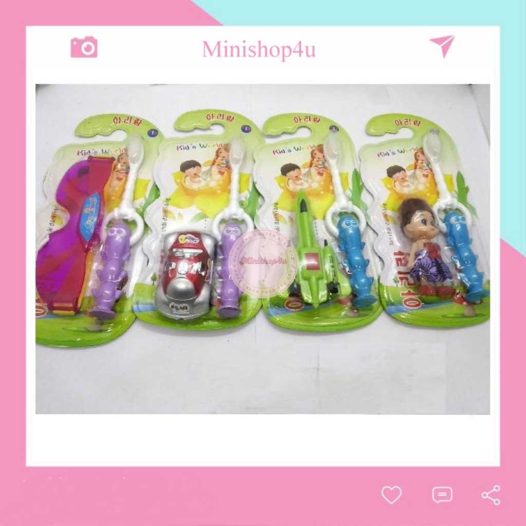 hộp 12 cây bàn chải trẻ em kèm quà dễ thương