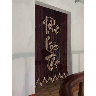 Rèm hạt gỗ Bồ Đề - Rèm treo phòng thờ (Mẫu Phúc Lộc Thọ)