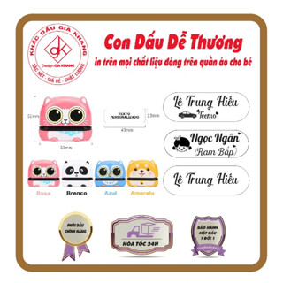 Con Dấu Dễ Thương In Tên Cho Bé Có Icon, In Trên Mọi Chất Liệu, In Trên Quần Áo