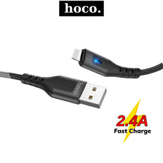 Dây sạc nhanh Hoco cáp có báo đèn siêu bền chống gãy gập dùng cho các dòng 7 8p X 11 12 13promax