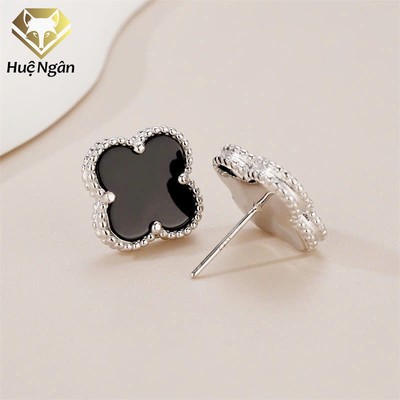 Bông tai bạc Ý 925 Huệ Ngân - Cỏ bốn lá may mắn ED0004