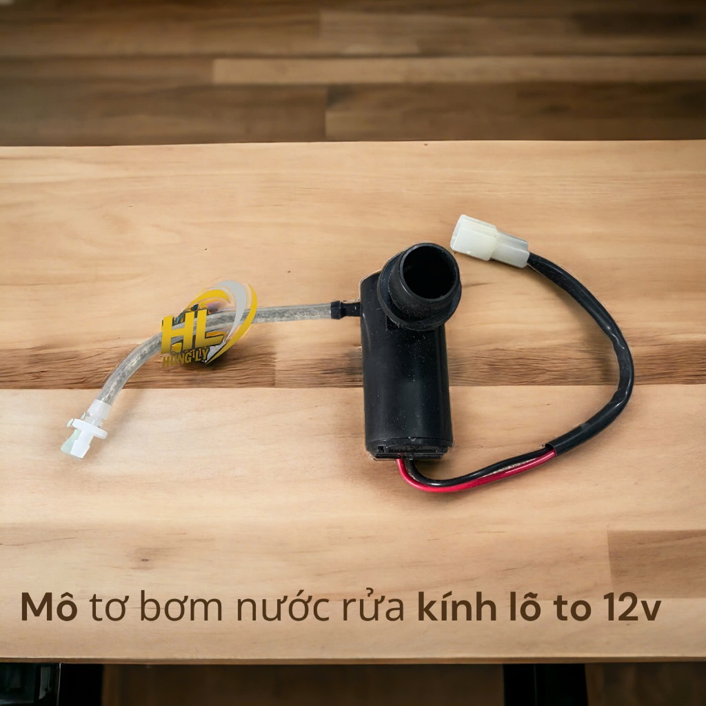 Mô tơ Bơm nước rửa kính lỗ to 12V Phụ tùng ô tô hoa mai chiến thắng thaco trường hải