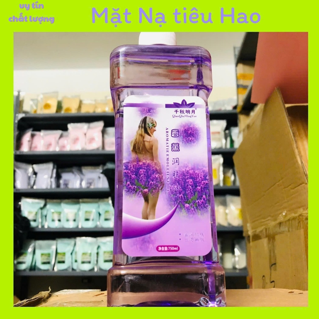 Dầu massage body 750ml hoa hồng lavender xả chanh ngải gừng thơm dịu nhẹ trơn tay