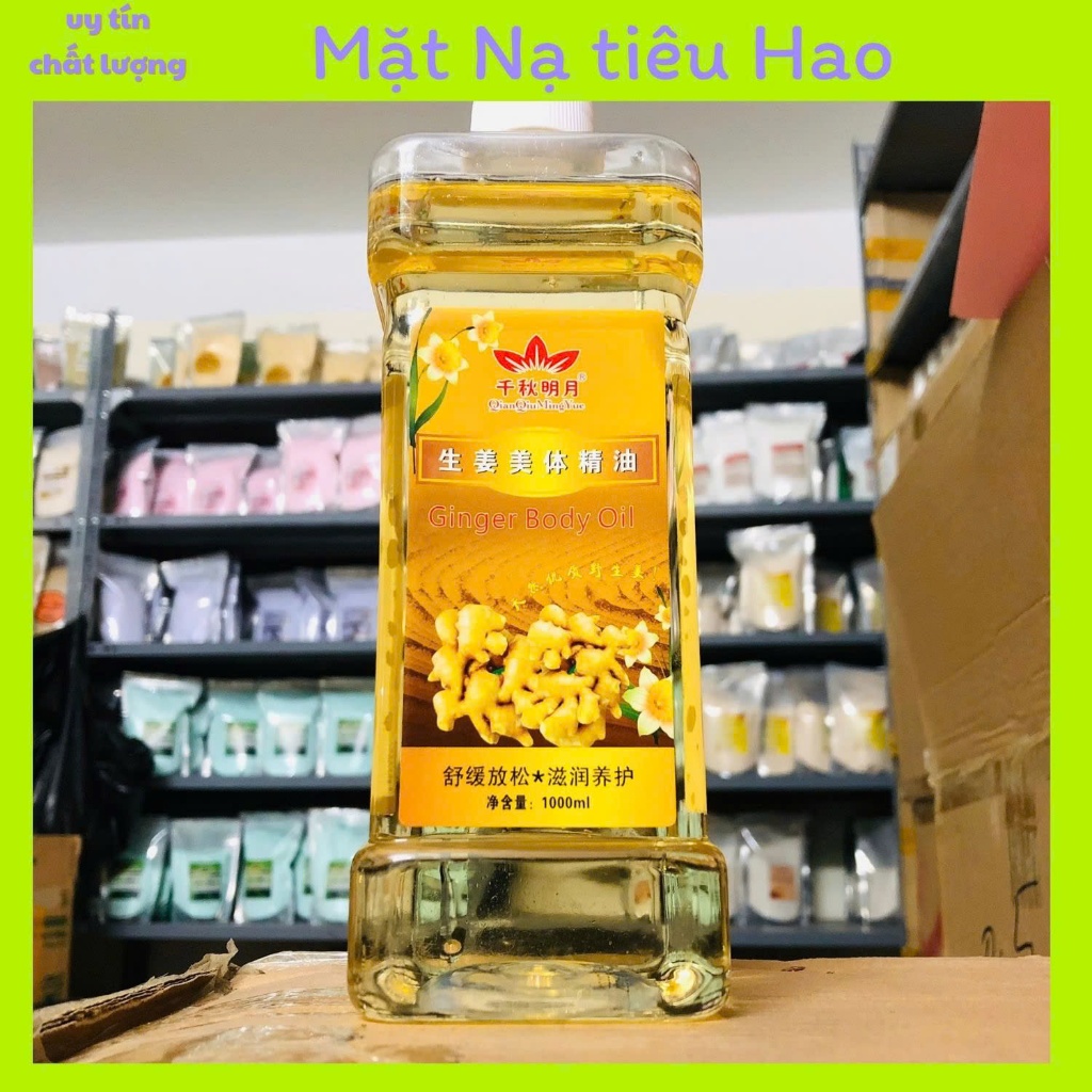 Dầu massage body 750ml hoa hồng lavender xả chanh ngải gừng thơm dịu nhẹ trơn tay