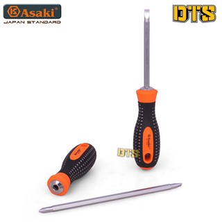 Tuốc nơ vít - tô vít 2 đầu 6x150mm cán cao su chống trượt asaki ak-7002