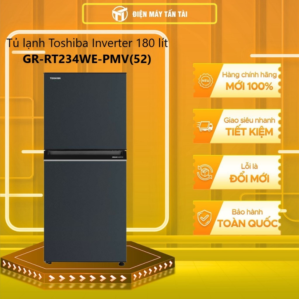 (TOÀN QUỐC) - GR-RT234WE-PMV(52) - Tủ Lạnh Toshiba Inverter 180 Lít