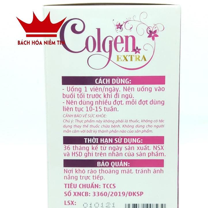 Viên uống đẹp da COLGEN EXTRA   - giảm nám, sạm da, khô da, giúp da mịn màng - hộp 30 viên