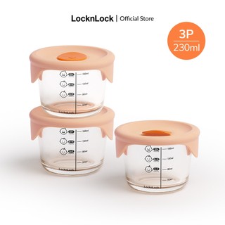 Hộp thủy tinh đựng thức ăn dặm cho bé LocknLock có vạch chia dung tích 230ml LLG508S3ORG - K-MALL