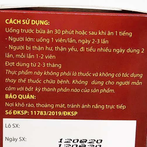 Viên uống bổ thận đỏ Mãnh Lực Cordycep Plus hộp 30 viên thành phần thảo dược