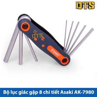 Bộ lục giác gập 8 chi tiết asaki ak-7980 - bộ lục giác xếp 8 trong 1 asaki