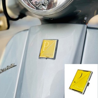  Logo P Màu Vàng Cho Xe Vespa Kèm Đế 