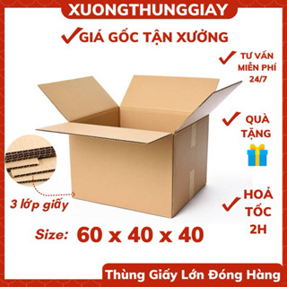 Combo 4 Thùng giấy chuyển nhà siêu to 60x40x40  kích thước lớn big size, thùng đi máy bay giá rẻ