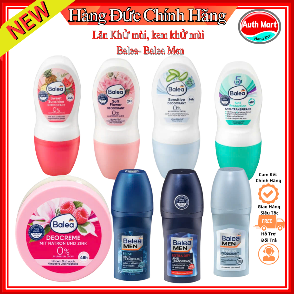 Kem khử mùi hôi nách Balea,Lăn Khử Mùi Balea 50ml cực khô thoáng, ngăn mùi hiệu quả- Nội Địa Đức