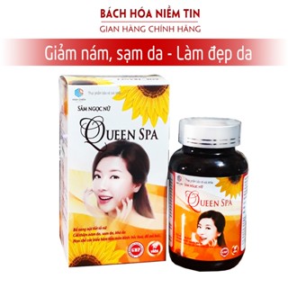 Viên uống đẹp da Sâm tố nữ Queen Spa - Hộp lọ 30 viên thành phần  thảo dược thiên nhiên -bổ sung Collagen, Vitamin