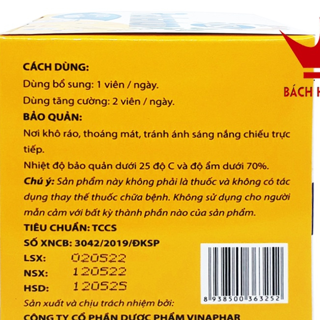 Viên uống Multivitamin - Bổ sung Vitamin, và khoáng chất giúp ăn ngon miệng, tăng cường thị lực tăng sức đề kháng