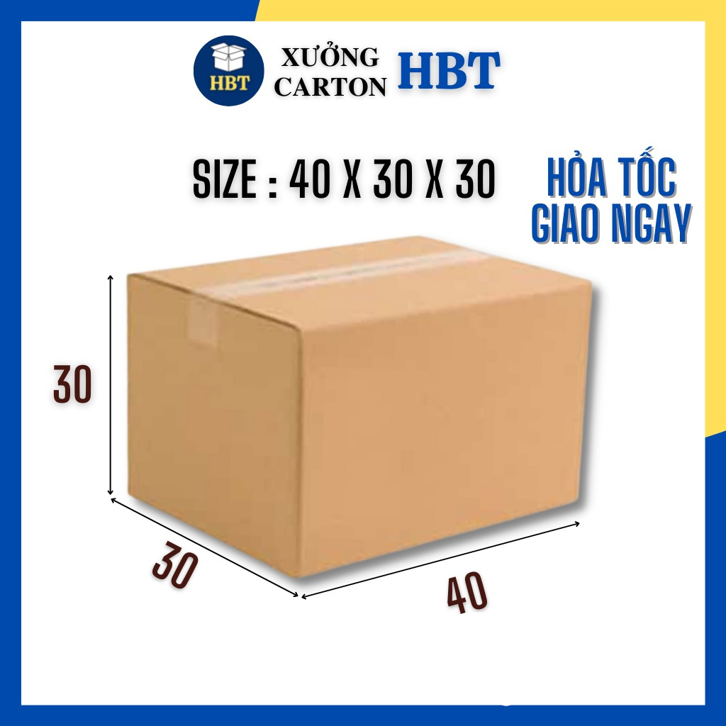 Thùng carton chuyển nhà 40x30x30 (H-4)  size to, hộp giấy carton đóng gói hàng size lớn giá rẻ