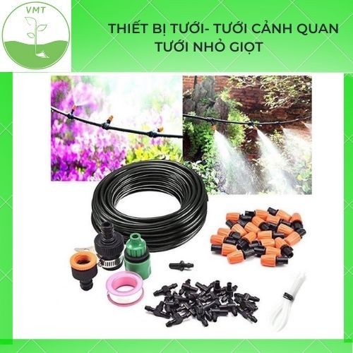 Bộ KIT TƯỚI CÂY KẾT HỢP LÀM MÁT NHÀ GỒM 20M DÂY VÀ 15 BÉC PHUN KÈM ĐẦY ĐỦ PHỤ KIỆN