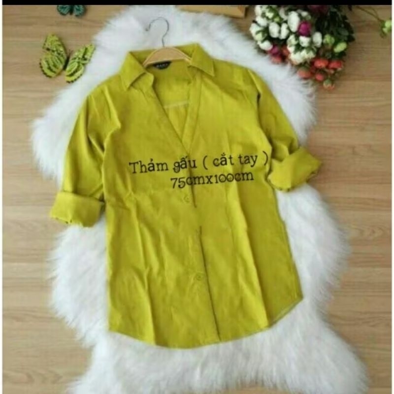 Thảm lông chụp ảnh, trang trí, decor - Link thảm lông cài hình gấu màu Trắng ( cắt tay)