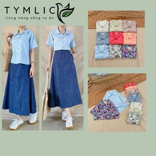 Áo Sơ Mi Linen Cơ Bản Ngắn Tay Dáng Suông Nhiều Màu Tymlic