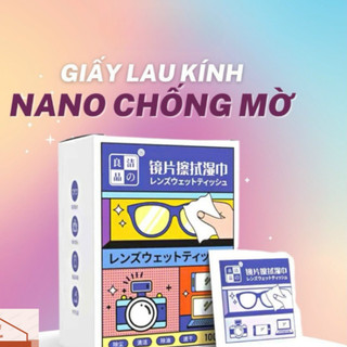 Khăn lau kính nano, Khăn lau kính cận hộp 100 miếng khăn giấy chống bám hơi nước..