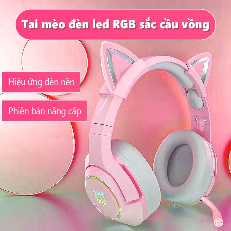 Tai Nghe Mèo Chụp Tai Chơi Game Onikuma K9 Hồng Có Mic,Cho Pc Laptop Máy Tính Tay Headphone Bluetooth Gaming Không Dây | BigBuy360 - bigbuy360.vn