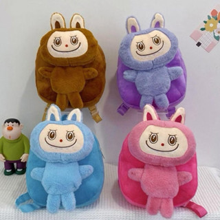 (1-3 tuổi) Balo mầm non Labubu nhồi bông cho bé ba lô trẻ em Labubu lông tơ nhung mềm
