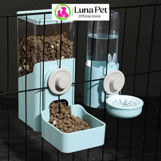  Bình nước gắn chuồng bình thức ăn treo lồng tự động Luna Pet BA14 có thể để trên sàn nhà cho chó mèo 