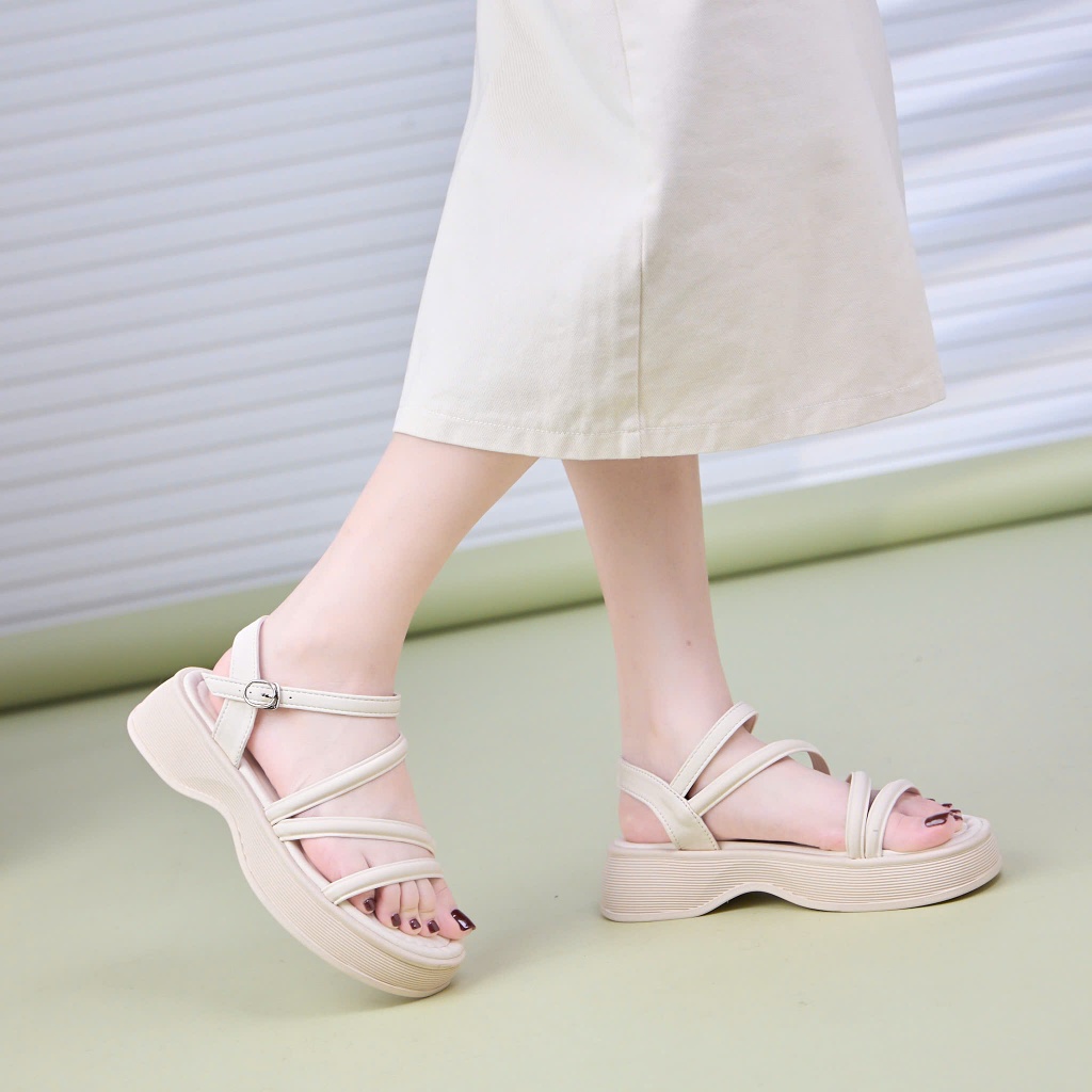 Giày Sandal Nữ MWC E112 - Sandal Nữ Quai Ngang Chéo Chất Da Tổng Hợp Êm Mềm Thời Trang Thanh Lịch
