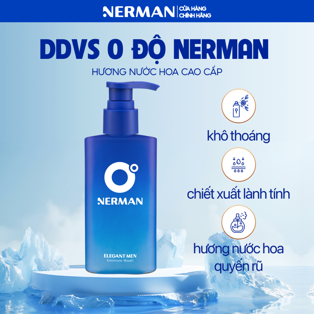 Dung dịch vệ sinh nam giới 0 độ Nerman hương nước hoa cao cấp 100ml