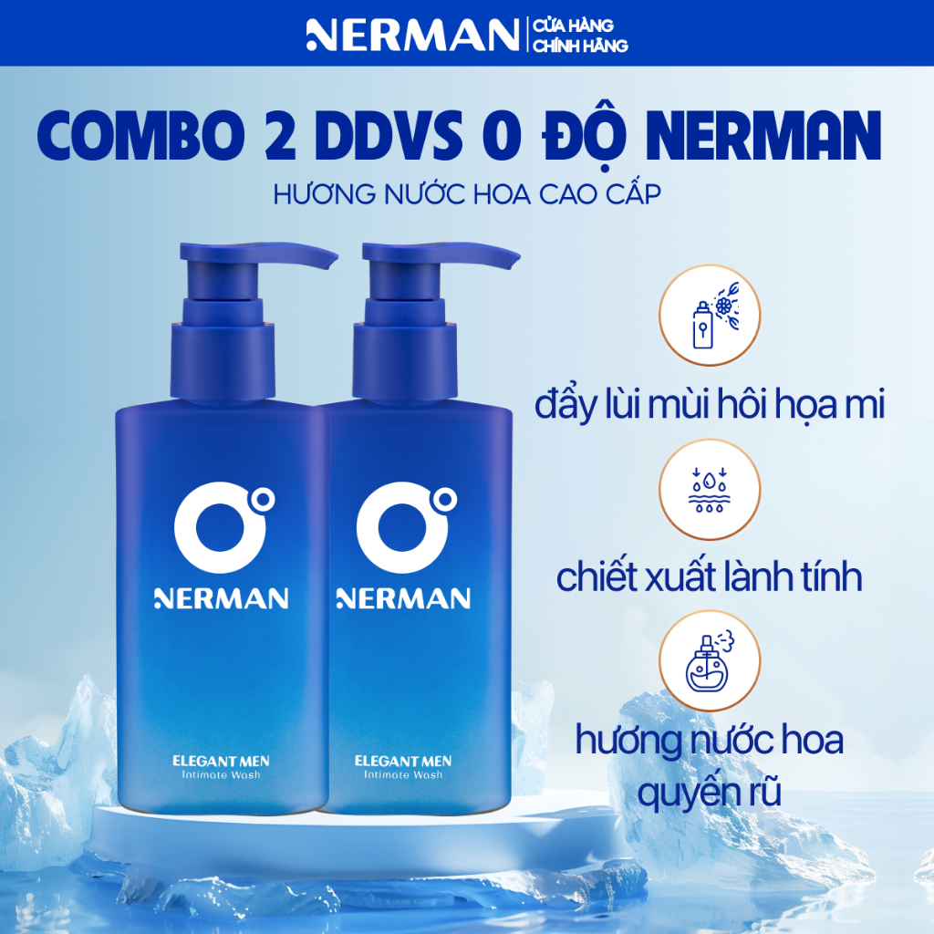 Dung dịch vệ sinh nam giới 0 độ Nerman hương nước hoa cao cấp 100ml