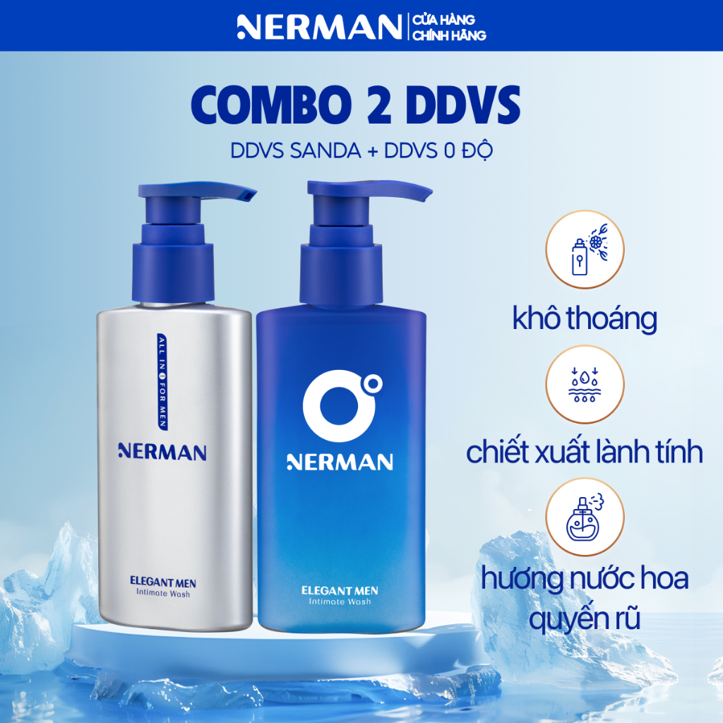 Dung dịch vệ sinh nam giới 0 độ Nerman hương nước hoa cao cấp 100ml