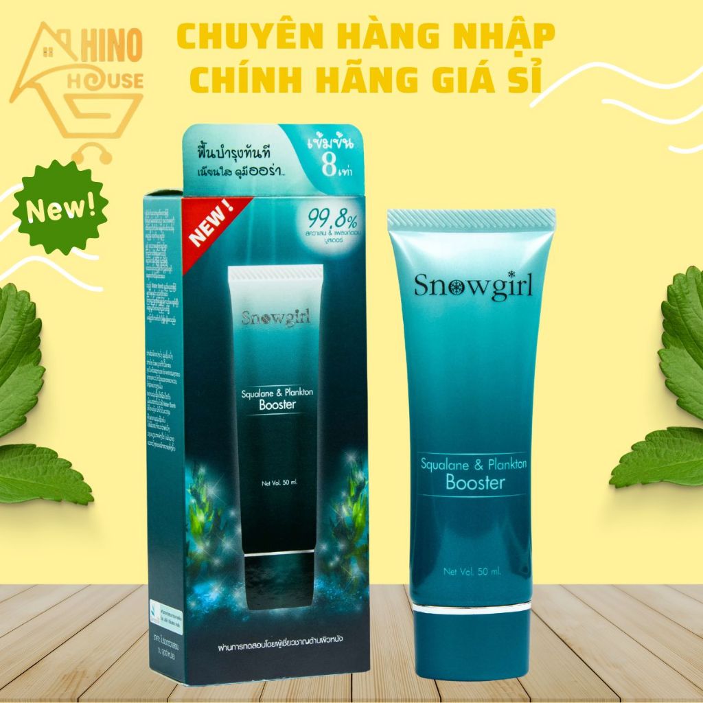 Serum Vi Tảo Biển Snowgirl Squalane & Plankton Booster 50ml Thái Lan Chăm Sóc Dưỡng Ẩm Da- Hinohouse