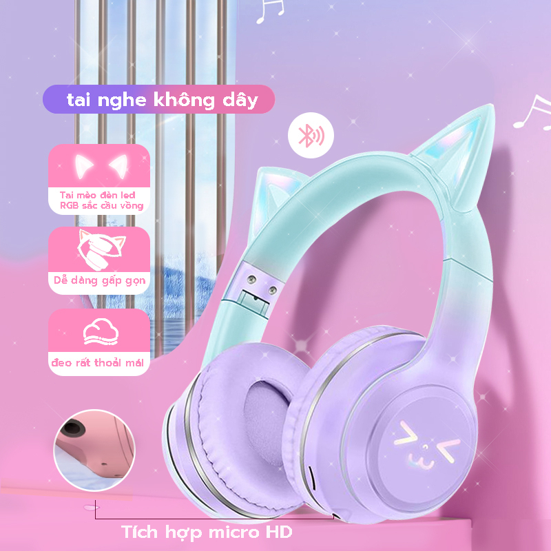 Tai Nghe Mèo Chụp Tai Chơi Game Onikuma K9 Hồng Có Mic,Cho Pc Laptop Máy Tính Tay Headphone Bluetooth Gaming Không Dây | BigBuy360 - bigbuy360.vn